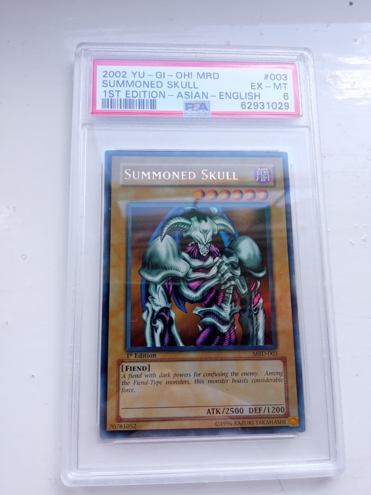 Summoned Skull 2002 Yu-Gi-Oh Metal Raiders 1st Edition MRD-003 PSA 6 AE