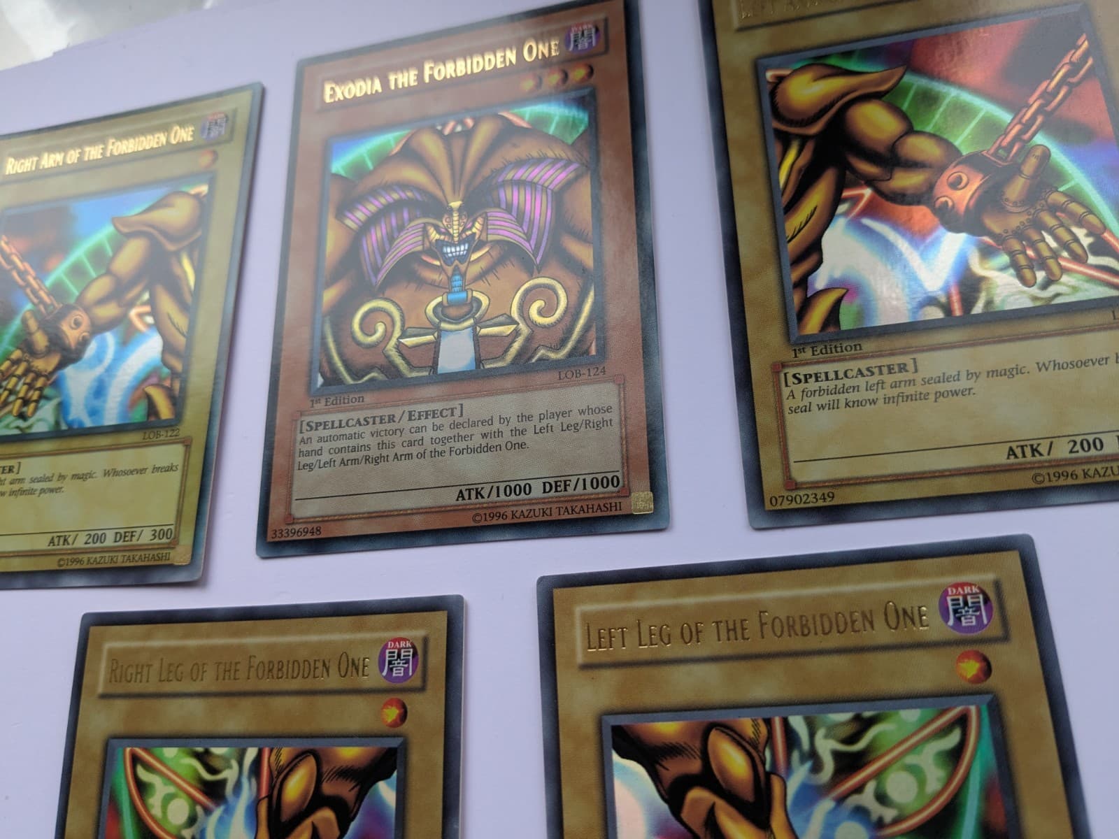 Lot(5) 2002 Yu-Gi-Oh! LOB 1st Edition Exodia The Forbidden One Full Set AE thumbnail 6