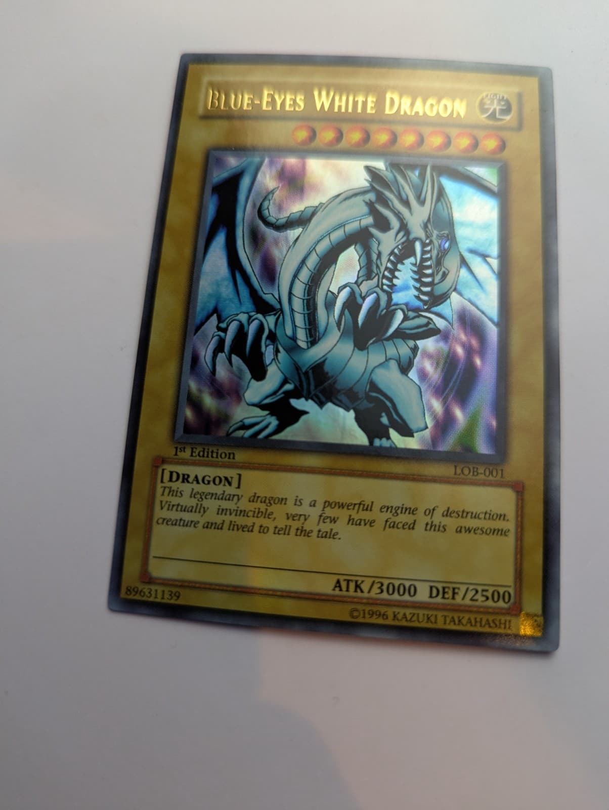2002 Yu-Gi-Oh! Blue Eyes White Dragon LOB-001 1st Edition Asian English Yugioh thumbnail 6