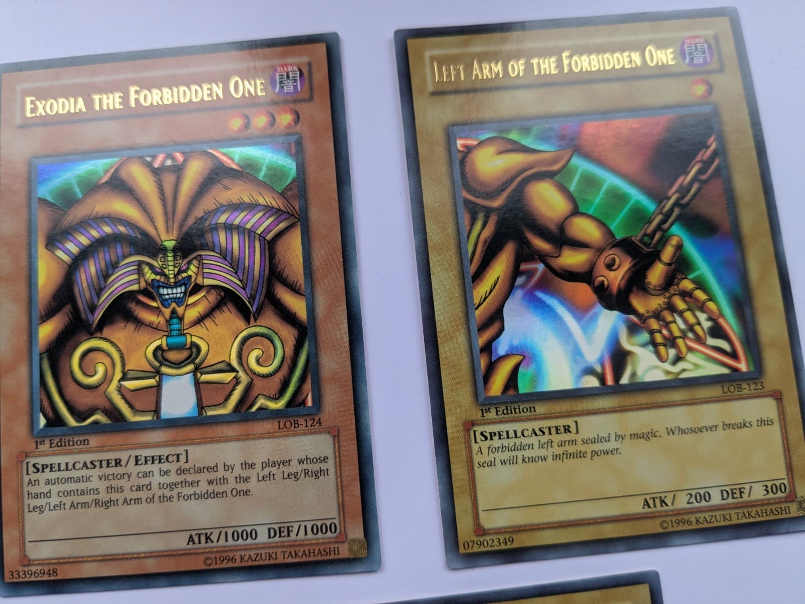 Lot(5) 2002 Yu-Gi-Oh! LOB 1st Edition Exodia The Forbidden One Full Set AE thumbnail 3