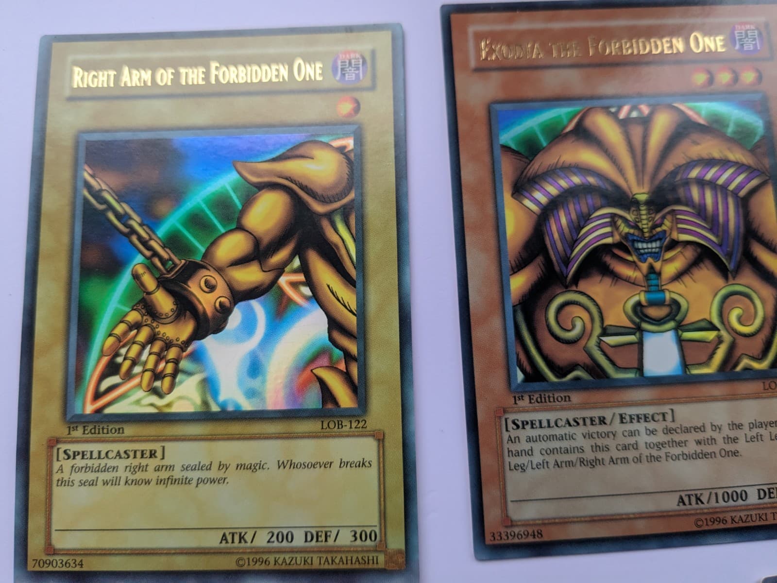 Lot(5) 2002 Yu-Gi-Oh! LOB 1st Edition Exodia The Forbidden One Full Set AE thumbnail 2