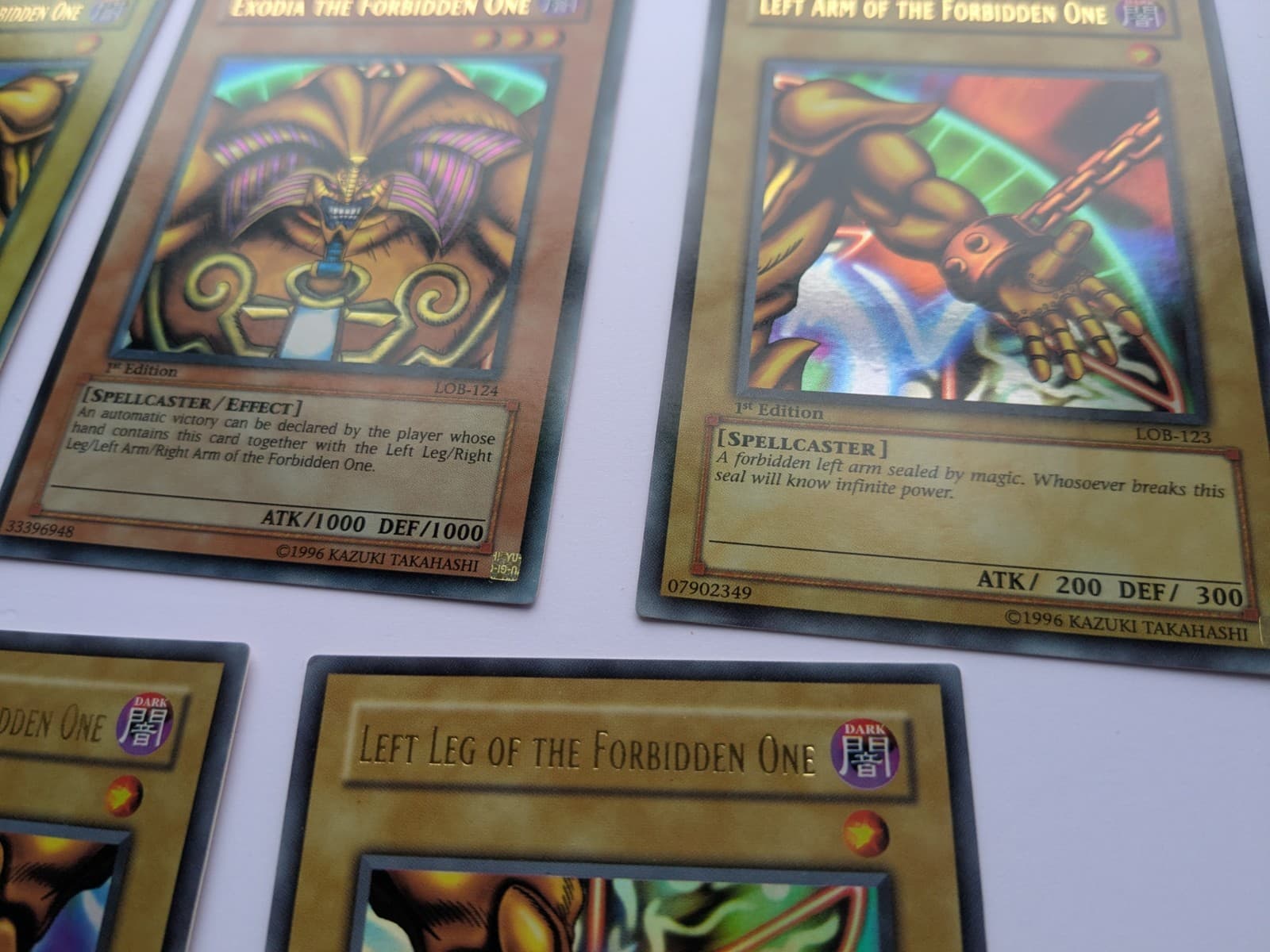 Lot(5) 2002 Yu-Gi-Oh! LOB 1st Edition Exodia The Forbidden One Full Set AE thumbnail 13