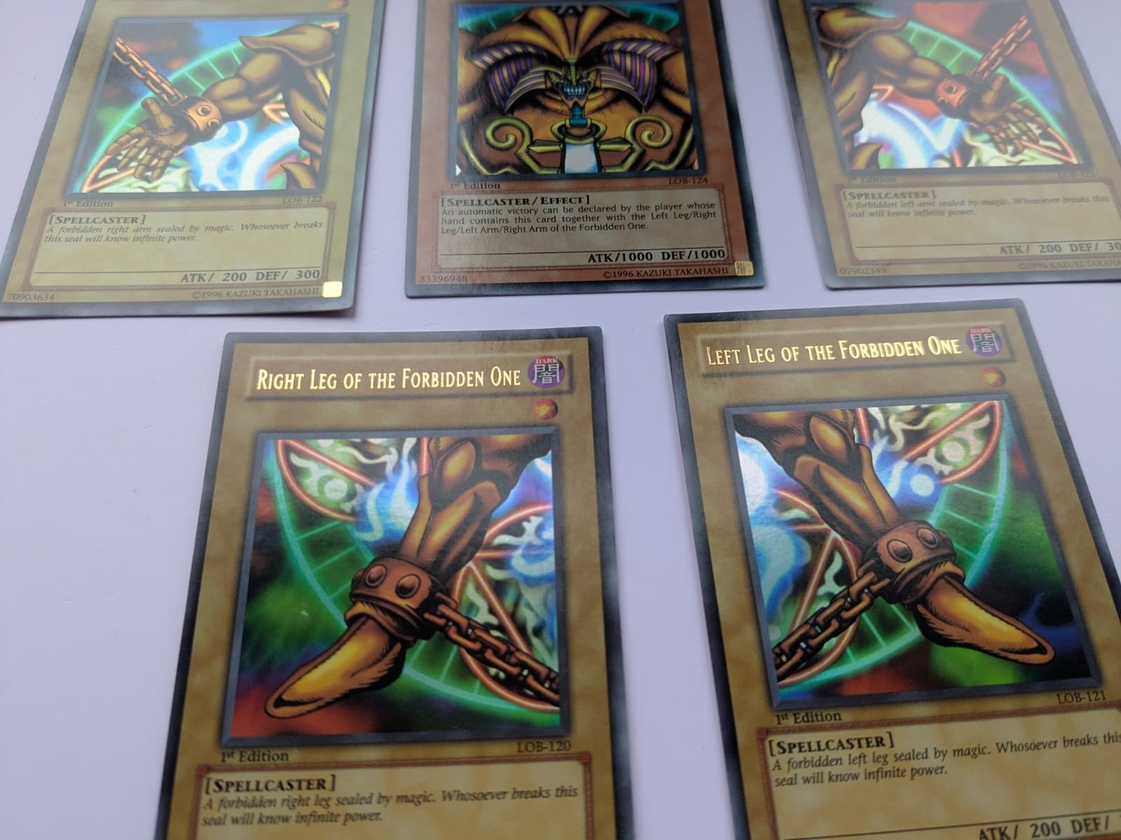Lot(5) 2002 Yu-Gi-Oh! LOB 1st Edition Exodia The Forbidden One Full Set AE thumbnail 5