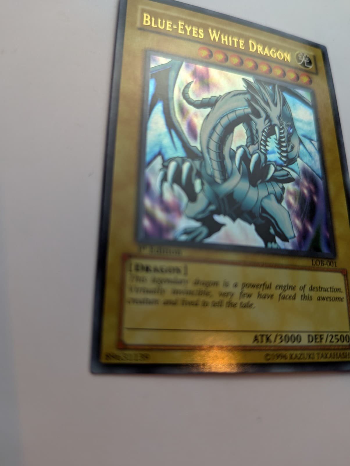 2002 Yu-Gi-Oh! Blue Eyes White Dragon LOB-001 1st Edition Asian English Yugioh thumbnail 7