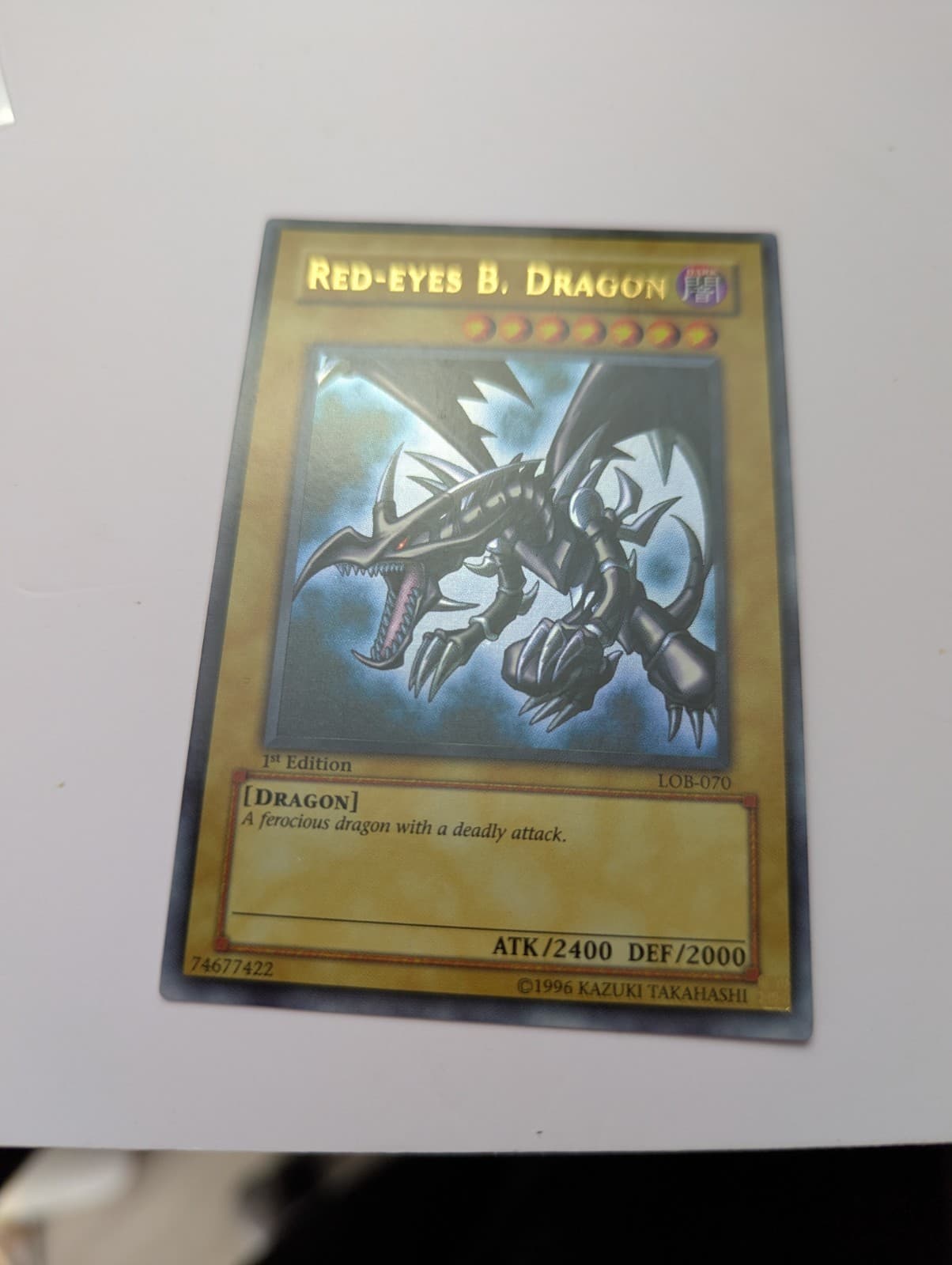 Yu-Gi-Oh! LOB Ultra Rare Red Eyes Black Dragon AE 1st Edition thumbnail 2