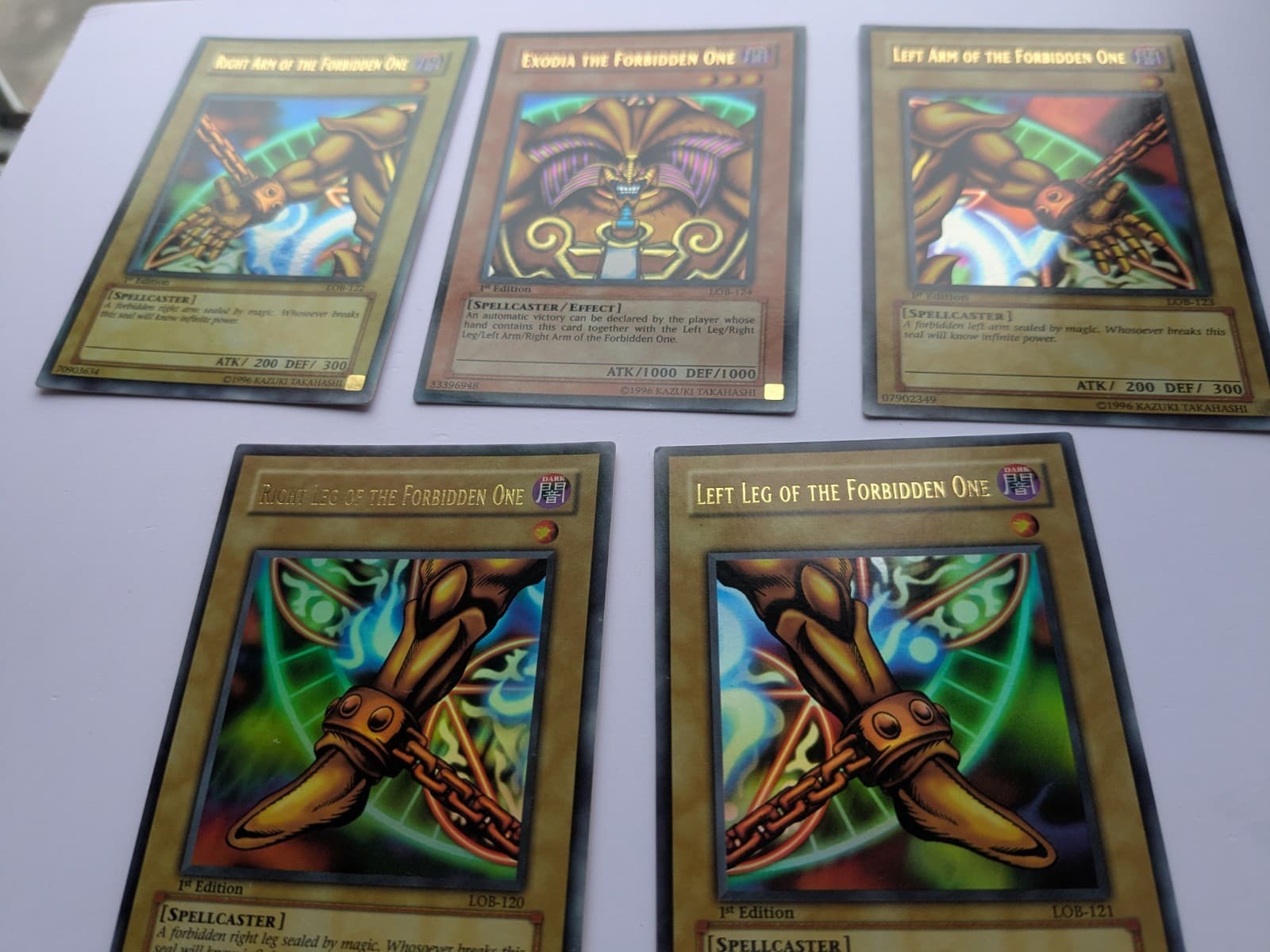 Lot(5) 2002 Yu-Gi-Oh! LOB 1st Edition Exodia The Forbidden One Full Set AE thumbnail 11