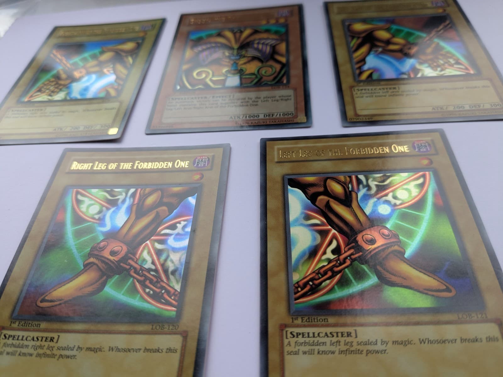 Lot(5) 2002 Yu-Gi-Oh! LOB 1st Edition Exodia The Forbidden One Full Set AE thumbnail 7
