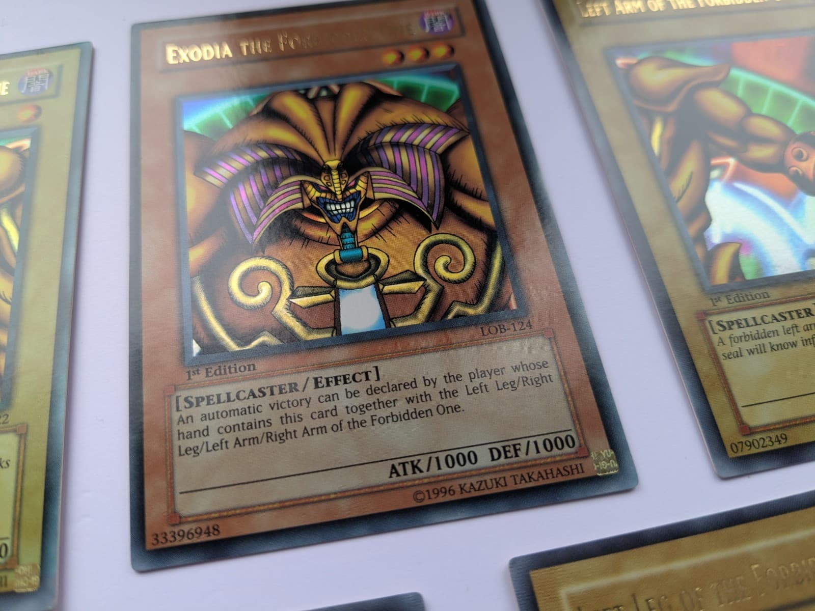 Lot(5) 2002 Yu-Gi-Oh! LOB 1st Edition Exodia The Forbidden One Full Set AE thumbnail 9
