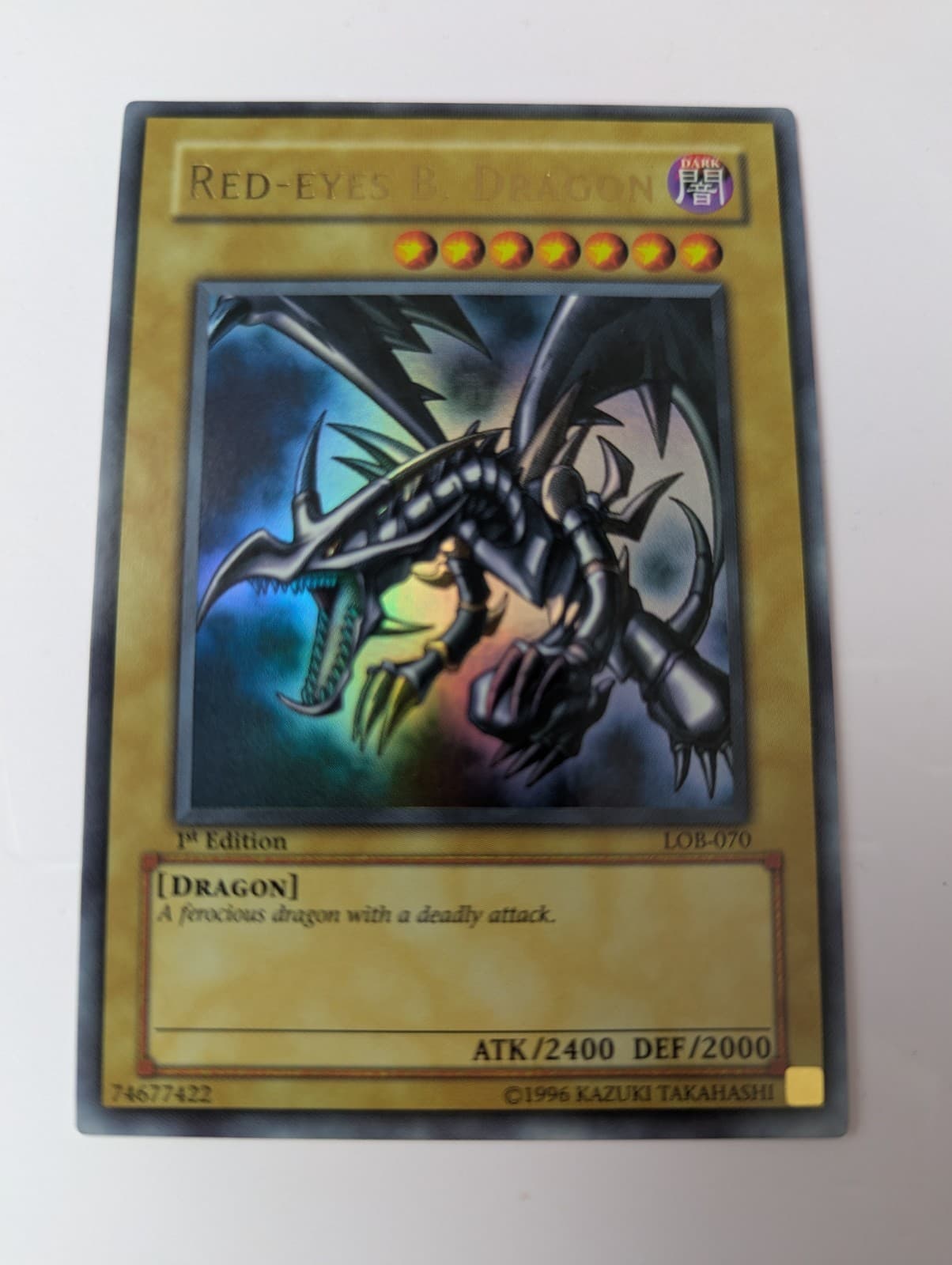 Yu-Gi-Oh! LOB Ultra Rare Red Eyes Black Dragon AE 1st Edition thumbnail 8