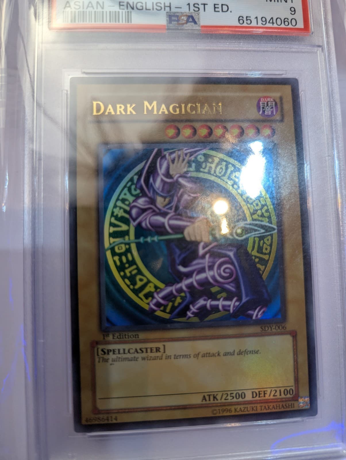 PSA 9 MINT Dark Magician SDY-006 1st Edition Asian English YuGiOh thumbnail 2