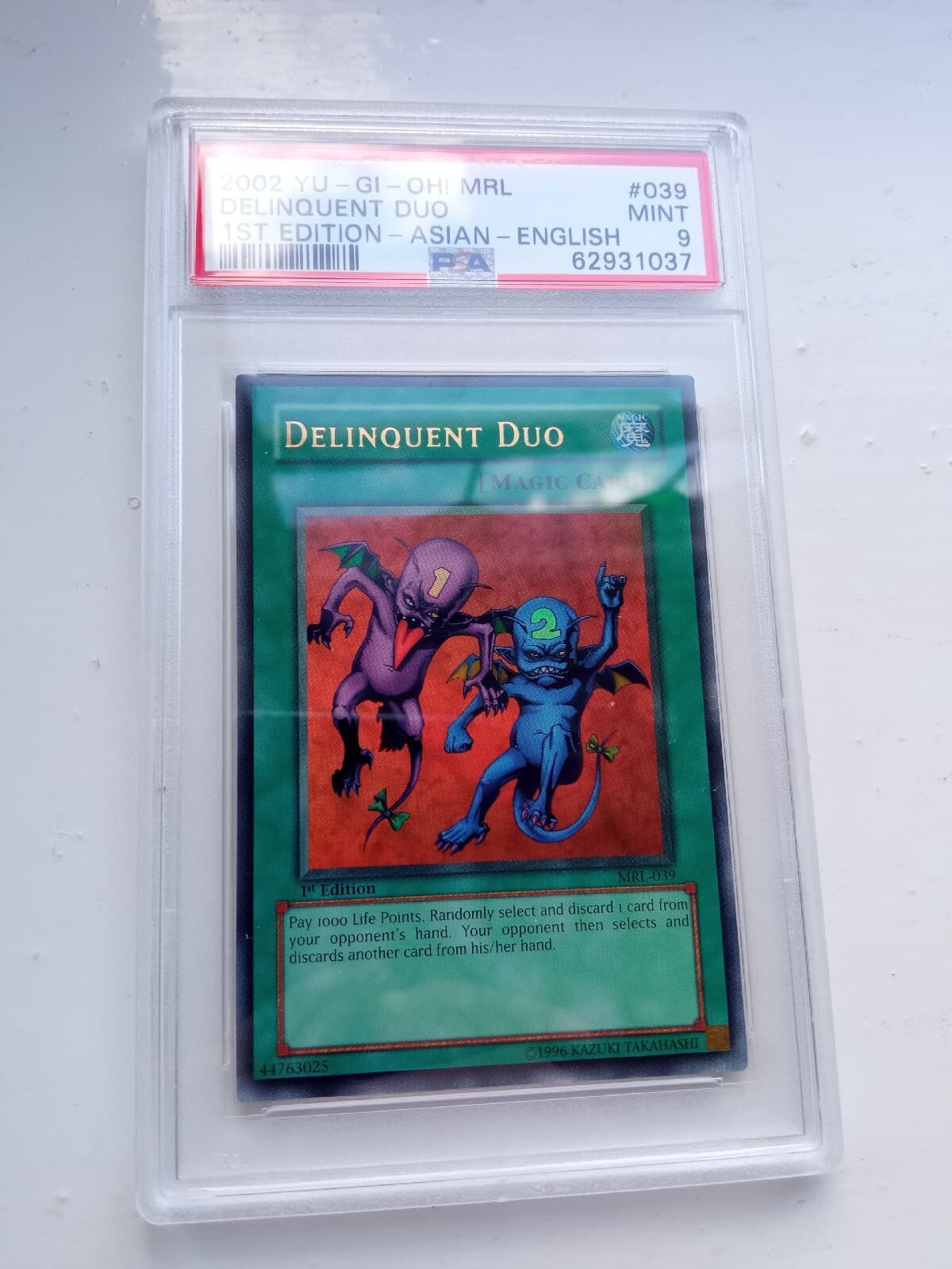YUGIOH PSA 9 2002 Delinquent Duo MRL-039 Ultra Rare 1st Edition Magic Ruler AE