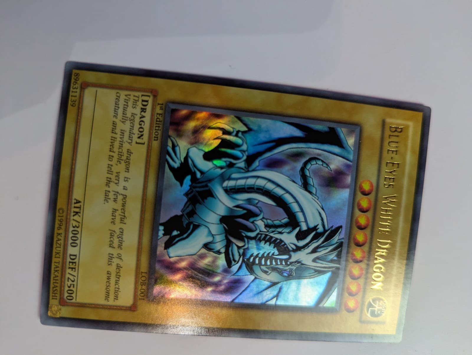 2002 Yu-Gi-Oh! Blue Eyes White Dragon LOB-001 1st Edition Asian English Yugioh thumbnail 4