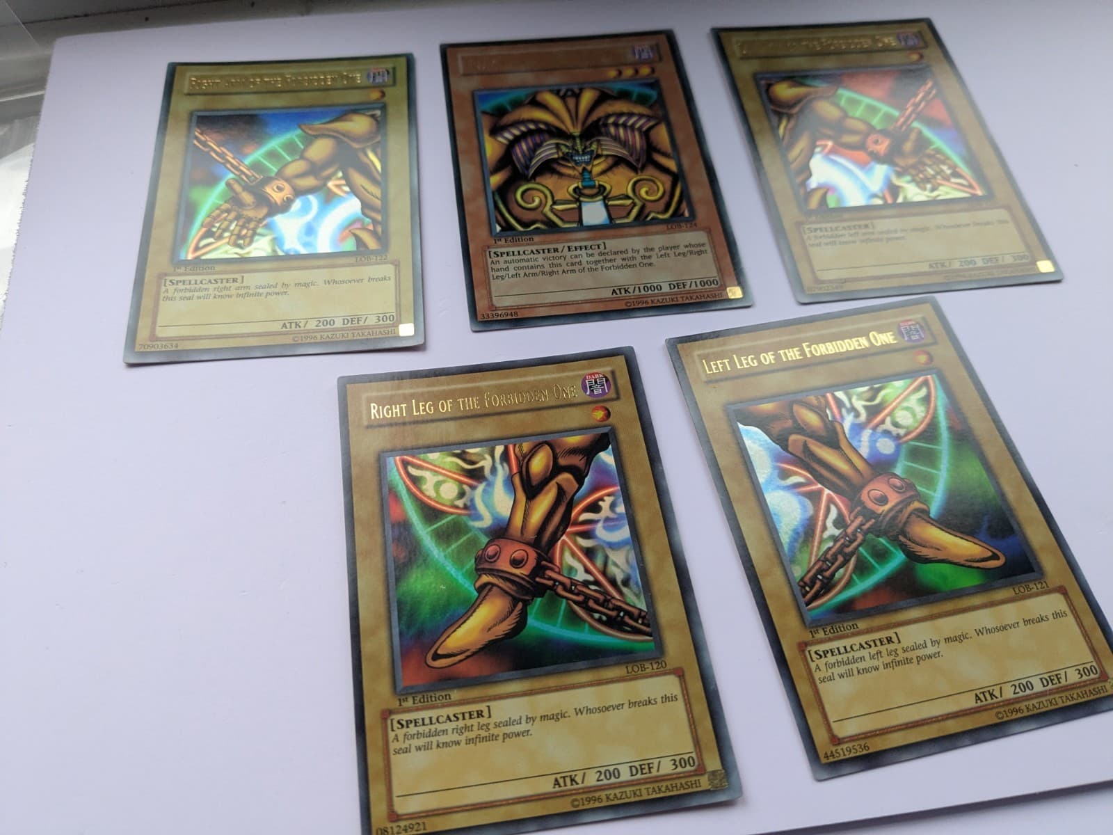 Lot(5) 2002 Yu-Gi-Oh! LOB 1st Edition Exodia The Forbidden One Full Set AE thumbnail 12