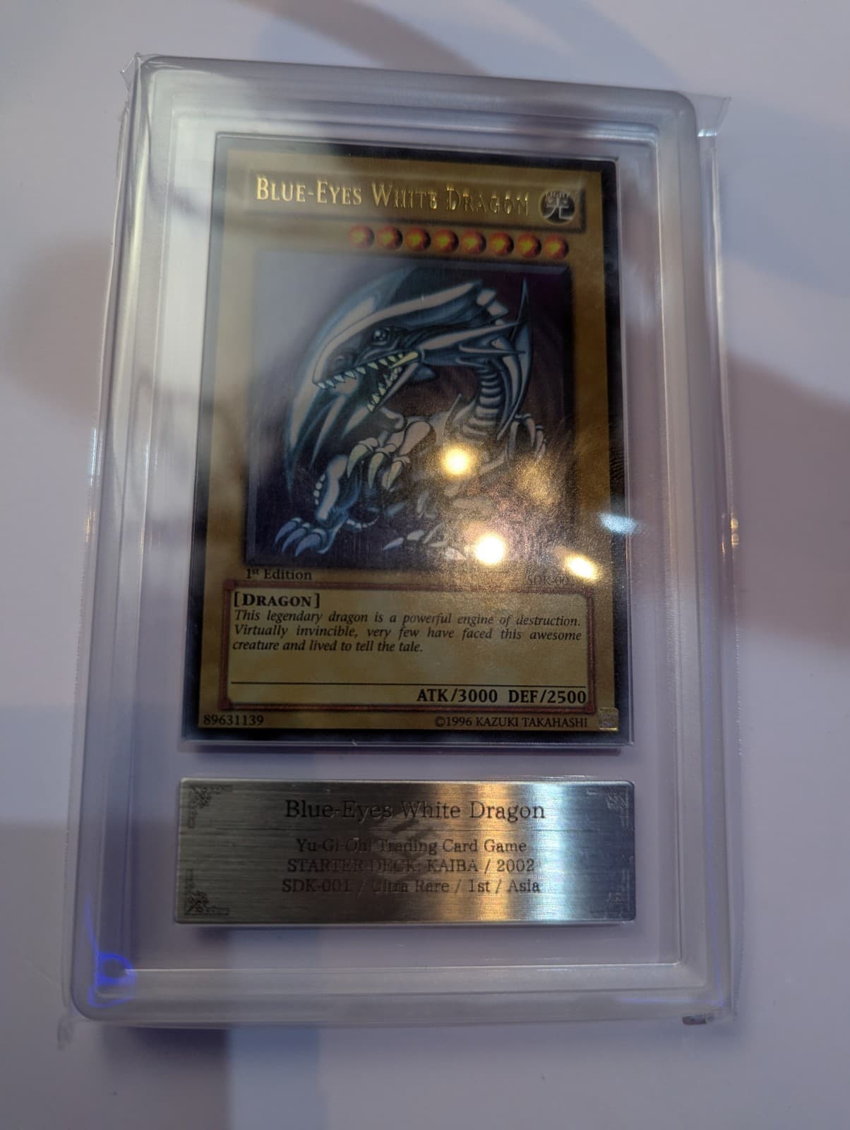 2002 Yu-Gi-Oh! Starter Deck Kaiba 1st Ed Blue-Eyes White Dragon SDK-001 ARS 9 AE